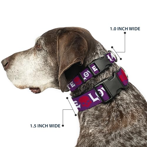Collier de chien Buckle Down fuchsia anti irritation grand cou