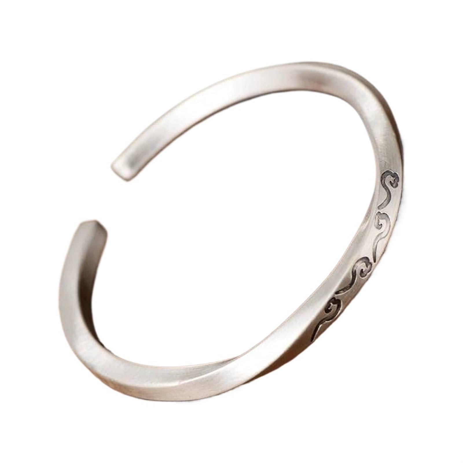 Bracciale in argento, bracciale rigido alla moda, bracciale in argento S999 Bracciale in argento unisex regolabile con diamanti antichi 28 g confezionato in scatola for gioielli Regalalo a scelta for