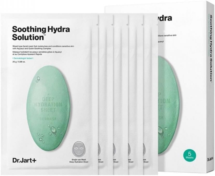 Dr. Jart+ Soothing Hydra Solution Sheet Mask for Unisex 5 Pc Mask, White