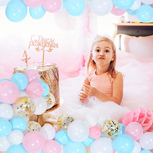 Image of GrandShop Rubber Balloon Arch Decoration Kit (Blue, Pink, White) -112 Pieces