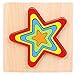 Giocattolo educativo di cognizione di forma del bordo del puzzle di geometria di colore dell'arcobaleno di legno - stella a cinque