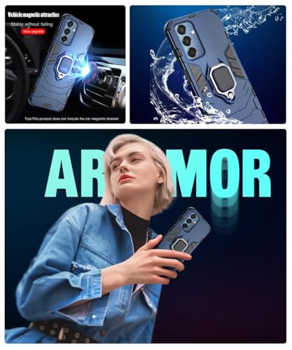 Image of AIBEX Armor Back Cover Compatible for Samsung A15 5G / Samsung F15 5G / Samsung M15 5G| Rugged Shockproof Case with Ring Holder & Kickstand | Military-Grade Protection | Magnetic Car Mount Compatible