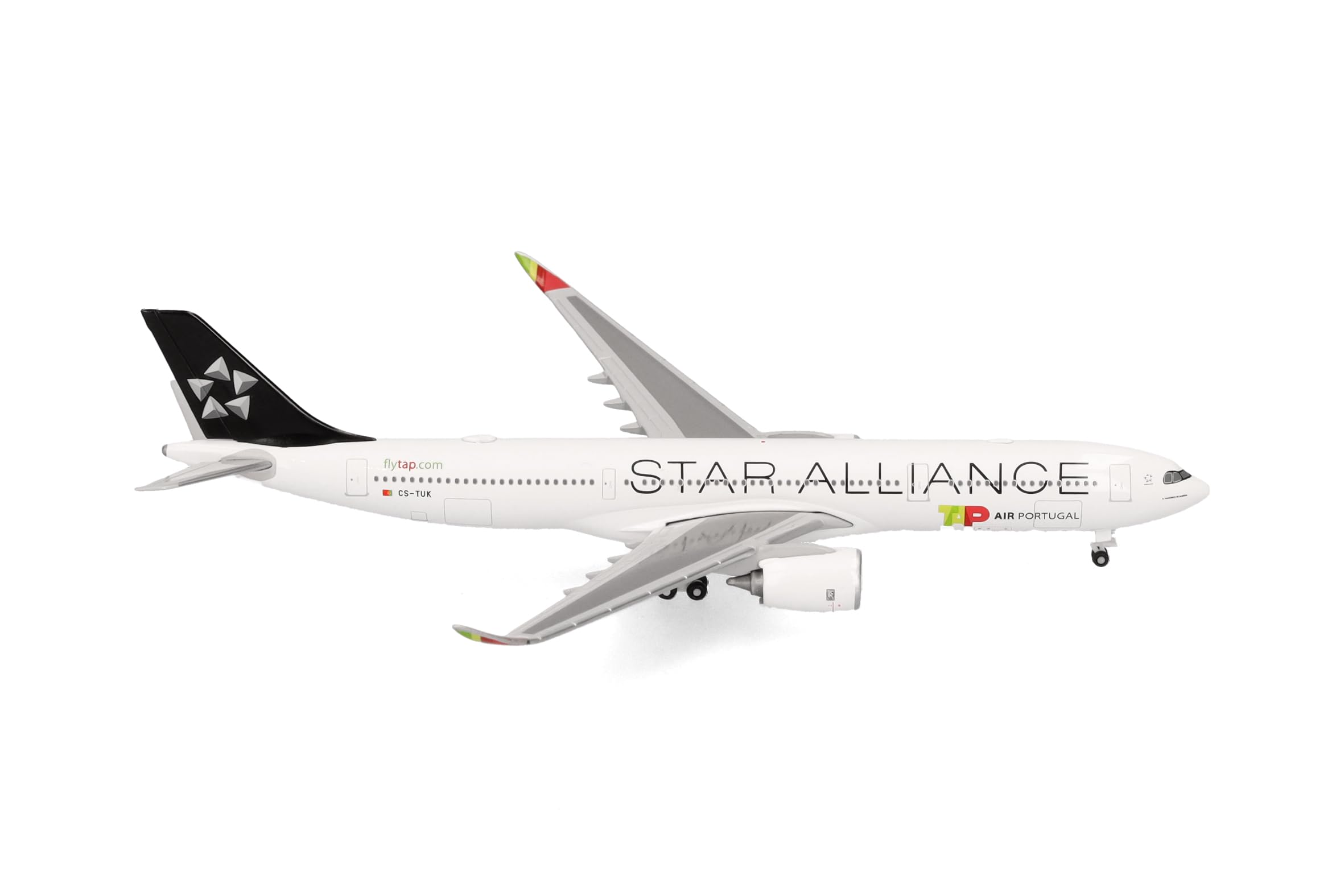 Herpa Modellino aereo TAP Air Portugal Airbus A330-900neo "Star Alliance" – CS-TUK "D. Francisco de Almeida", miniatura in scala 1:500, pezzo da collezione, modello di aereo senza base, metallo