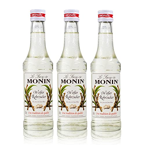 MONIN Sirop Pur Sucre de Canne par 3 pour Café, Cappuccino et Chocolat Chaud - Arômes Naturels - 25cl