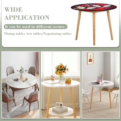 Nappe élastique imperméable et lavable - Nappe ronde fleurs et papillons