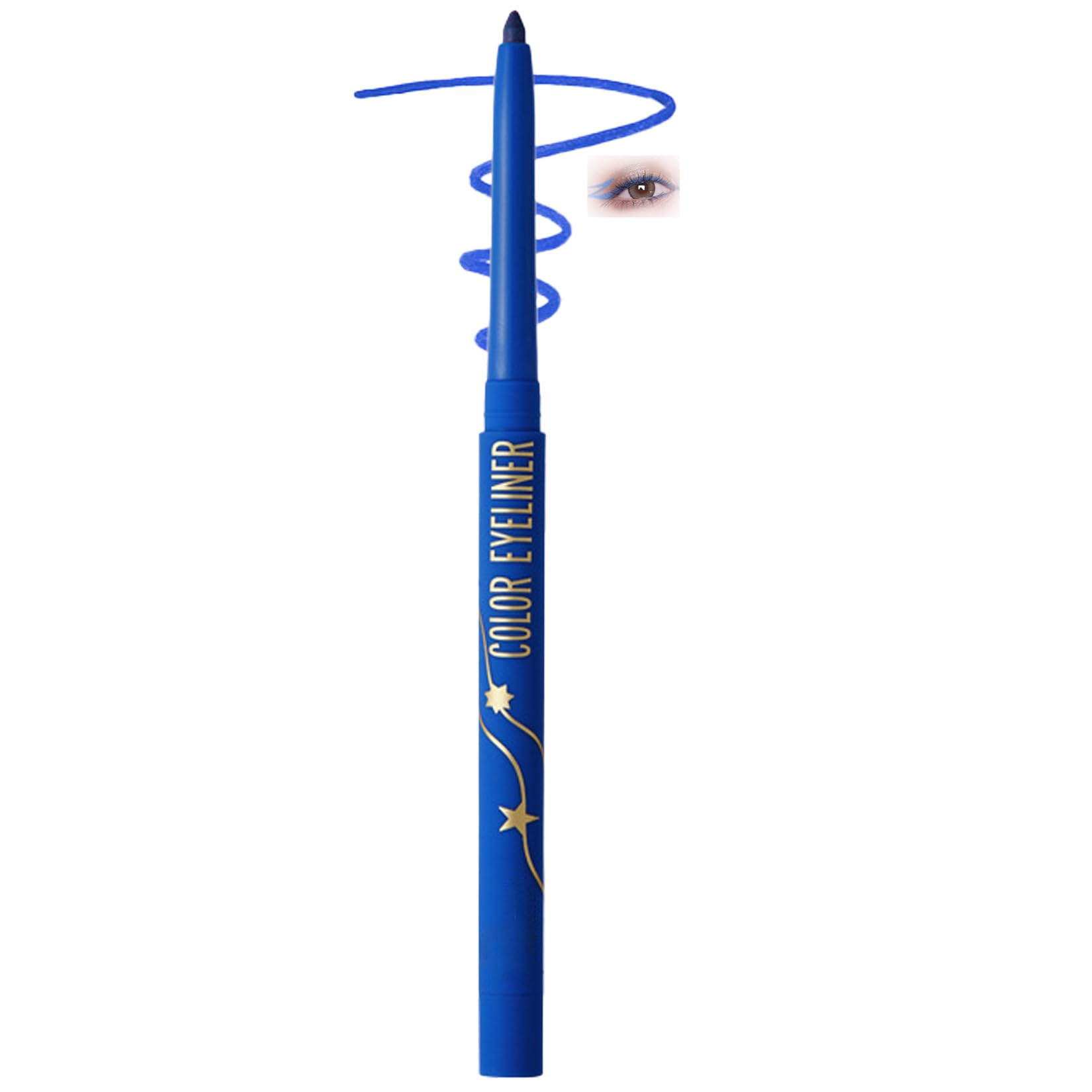 Waterproof Eyeliner Pencil, Twist-Up Smooth & Smudge-Proof Makeup Pen, Long-Lasting Creamy Eye Liner for Waterline & Eye Definition（Sapphire Blue）