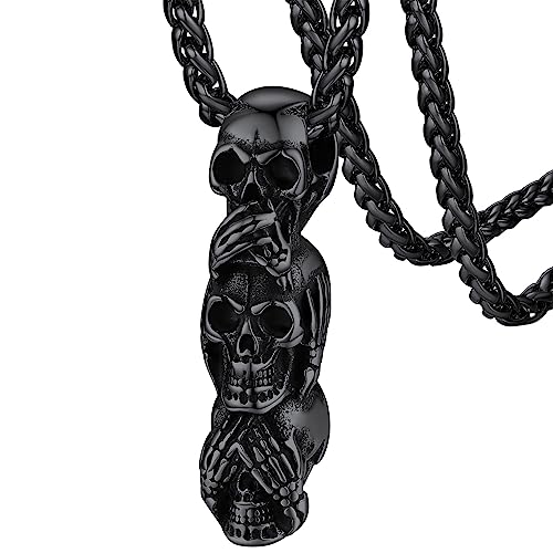 Collier crâne de mort viking homme idée cadeau ado pour la fête des pères