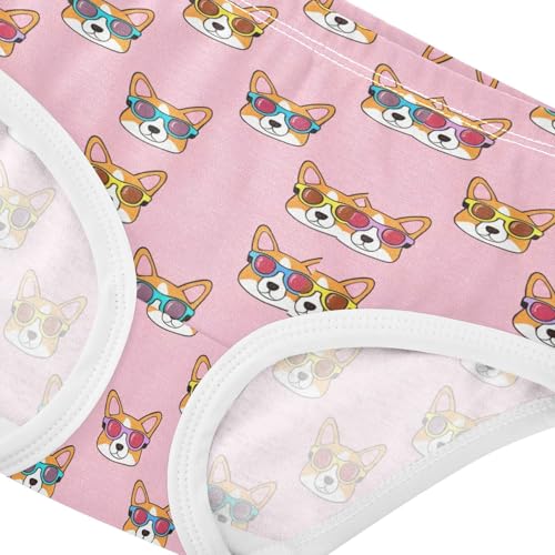 Joisal Animals Girls Underwear Toddlers 2t Cotton Panties for Girl Cute Cartoon Corgi Dog Pink Undies Kids Briefs4