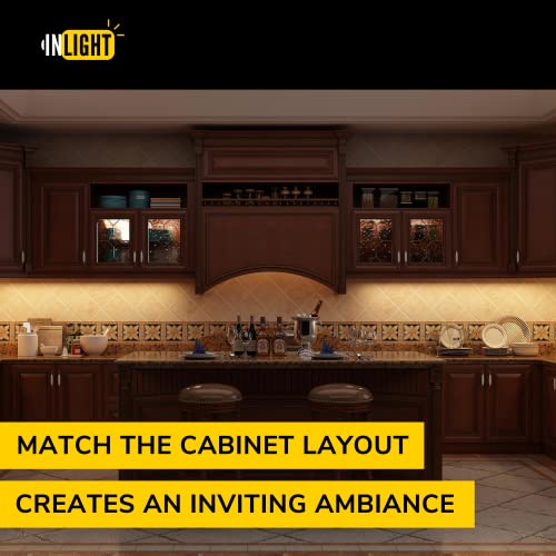 Image of GETINLIGHT 32-Inch Swivel LED Under Cabinet Light, 3-CCT Selectable, Bronze | Choose from 2700K, 4000K, or 5000K. Glass lens, wall-dimmer compatible. Model: IN-0202-4-BZ
