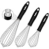 Stainless Steel Whisk Set - 3 Packs Balloon Whisk, Thick Stainless Steel Wire & Strong Handles, Egg Frother for Cooking…