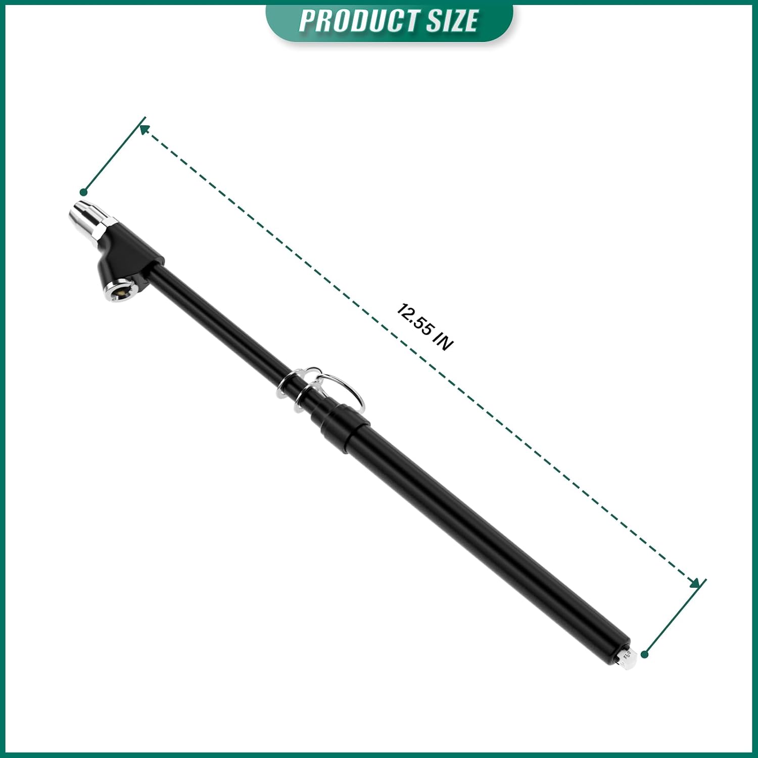 5PCS Black Double Straight Type Tire Pressure Gauge, Heavy Duty Air Gauge, 10-150 PSI, 80-1040KPa for Truck Car RV Van, etc