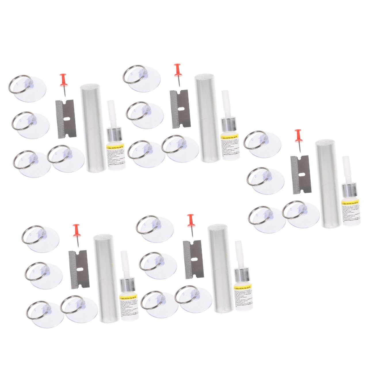 Zerodeko 5 Juegos Kit de Reparación de Parabrisas Autos Efectiva Arañazos y Grietas Reparador y Portátil y Múltiples Reparaciones