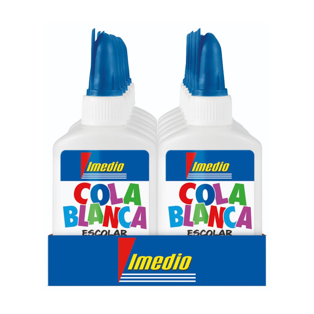 Lote 12 Pegamento COLA BLANCA Uso Escolar IMEDIO 125 GRAMOS + REGALO