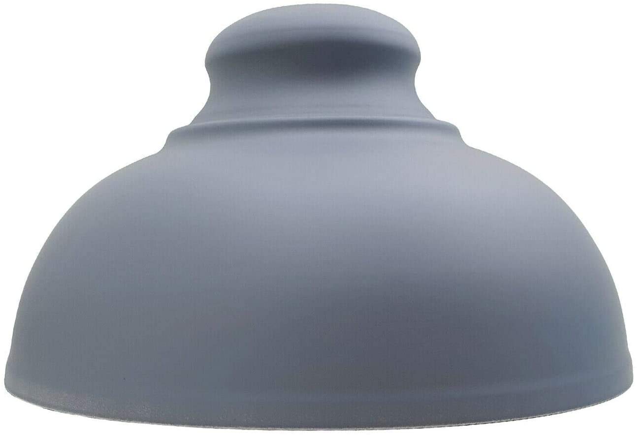 Ledsone Grey Modern Retro Industrial Light Shade, Easy Fit 29Cm Lampshade, Curvy Shaped Metal Shade, Vintage Rustic Light Shade For Kitchen, Living Room (Grey)