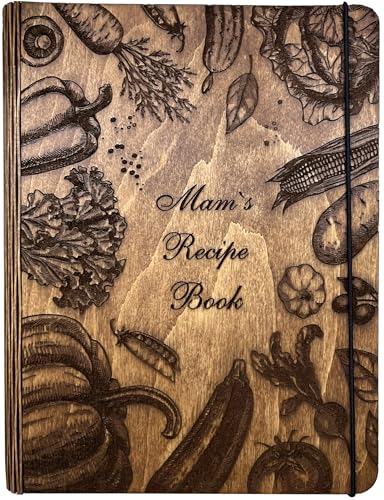 Magic Wood Master Personalized Recipe Book Wooden Cookbook Blank Recipe Binder Gift Daughter And Mom Her Custom Recipe Journal Wooden Family Book Wedding Gift (Style2)