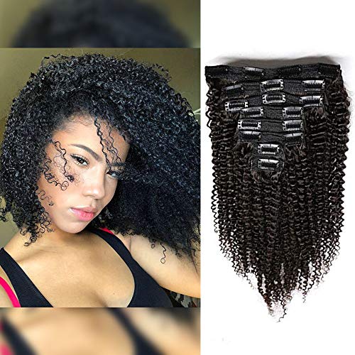 Extensions cheveux humains 4B 4C brésiliens vierges à clipser