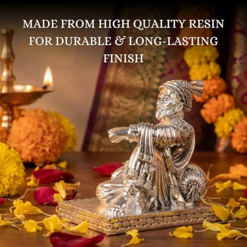 Image of Chatrapati Shivaji Maharaj Idol /Statue /Murti for Car Dashboard, Gifting & Home Decor (3.5 inches) - Pack of 1