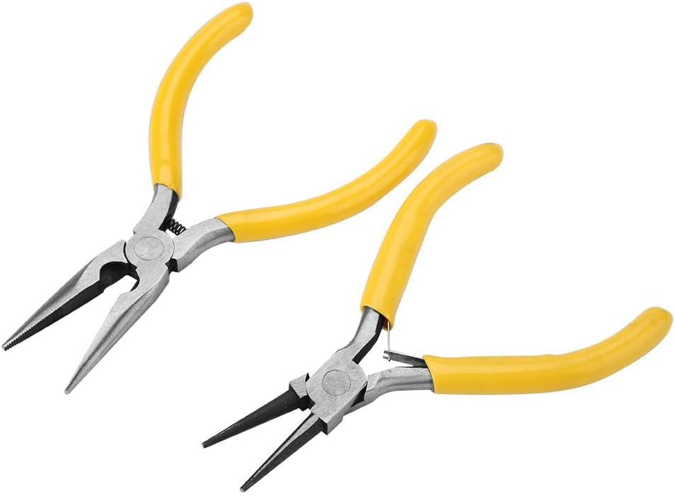 Round Pliers, Jewelry Making Tools, Micro Jewelry Pliers Set, Steel Jewelry Repair Kit Pliers, Jewelry Pliers Tool Set with a Box for Wire Work, Beading, Jewelry Making or Gift Packaging, 5pcs