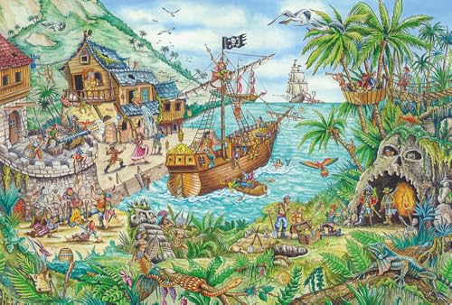 Schmidt Spiele 56330 In Der Piratenbacht - Puzzle Infantil (100 Piezas), diseño de Bandera Pirata,...