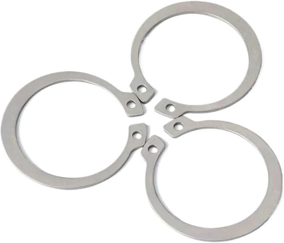 Bearings, 1/2/3/5/10/20/30/50pcs 304 Stainless Steel Steel Retaining Clip Snap Ring C Type External Circlip for Bearing Shaft M3 to M120,High Hardness and Toughness(M50-1pcs)