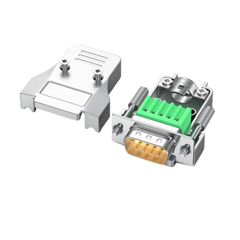 Mi ni DB9 485/422 Solderless Joint Male Female Connector Upgraded 9Pin RS232 Serial Port Adapter All Plug(Female-Solid Pin)