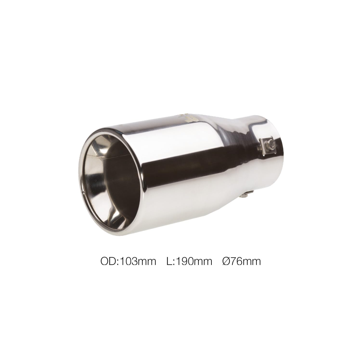 Simoni Racing Cola de Tubo de Escape Deportiva Redonda Acero Inoxidable - Ø103xL200mm - Montaje ->72mm