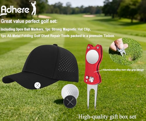 Marcadores de pelota de golf Adhere con clips magnéticos para gorras 5