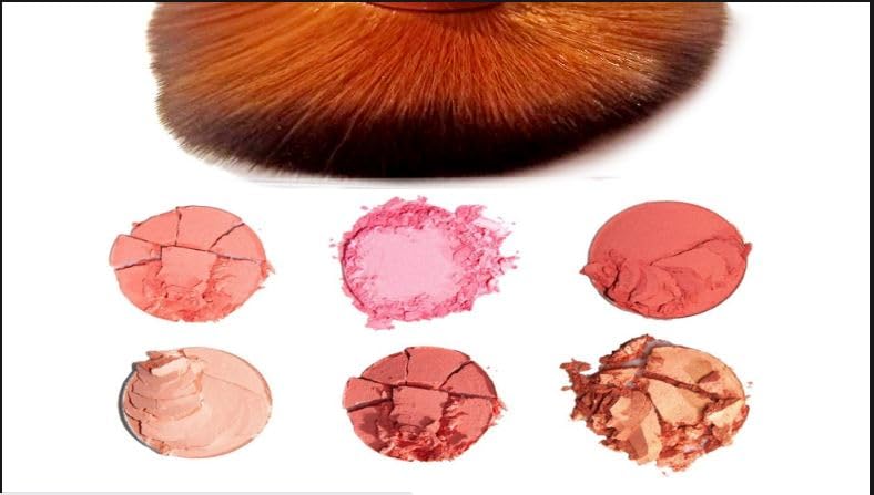 Image of Retractable Pro Beauty Kabuki Makeup Brush - Cosmetic Face Powder Foundation Blush, Slim Portable for Liquid Makeup (Rose Red)