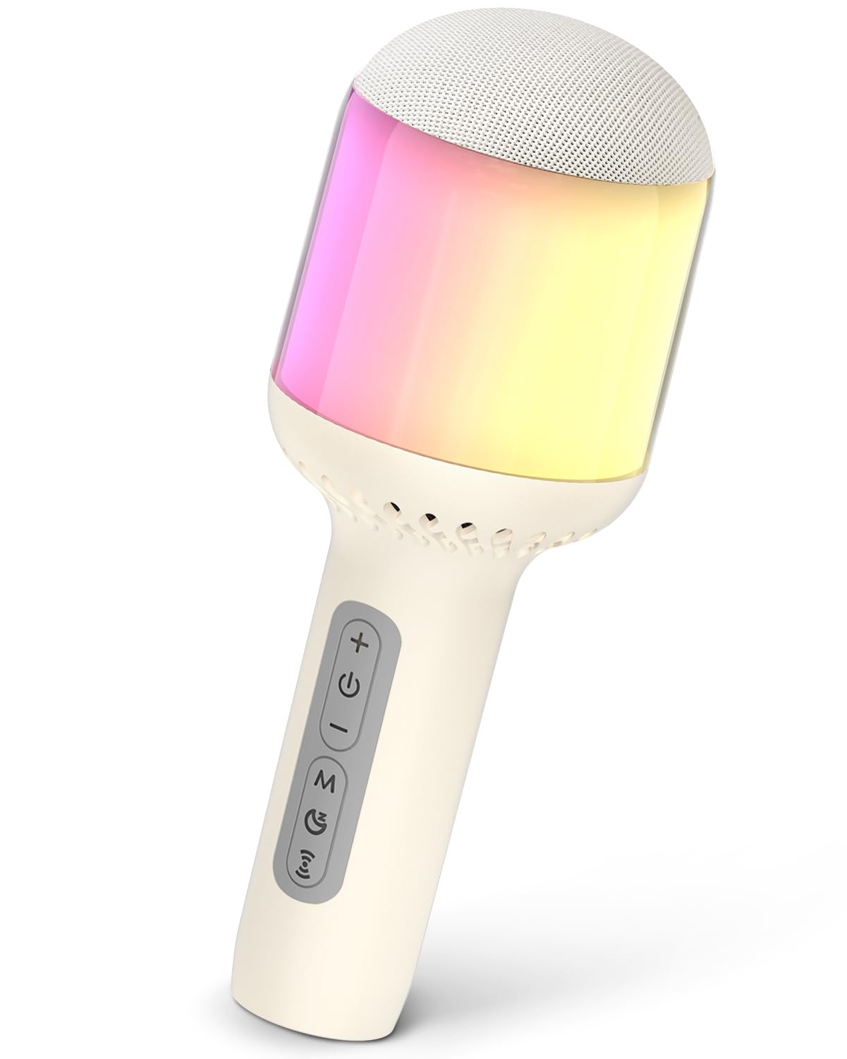 StageSound Micro Karaoké Bluetooth sans Fil, Microphone à Main avec Effets LED, 6 Modes Vocaux, Appairage Duo pour Chanter à Deux, pour Enfants et Adultes