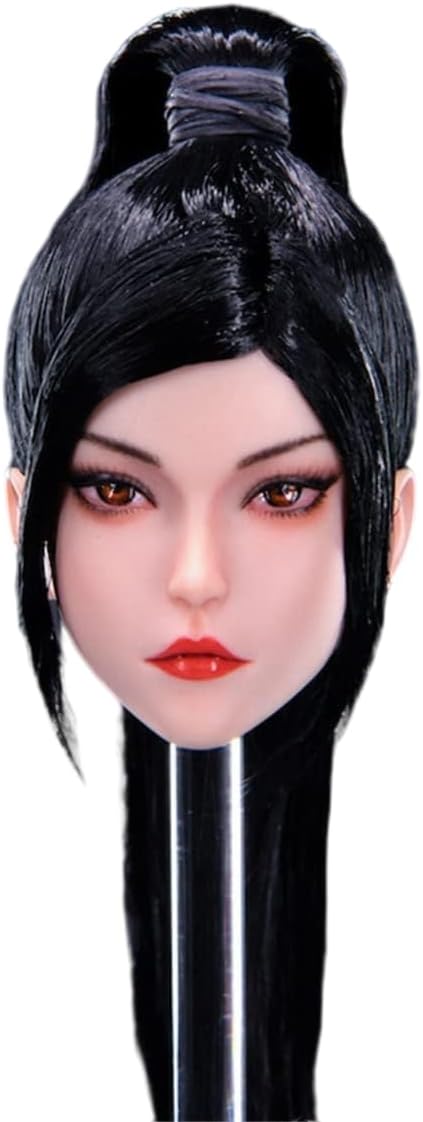 1/6 Scale Female Head Sculpt,Beauty Suntan Skin Girl Blonde Hair Head Carved for 12inch PH TBL Action Figure Body Collection