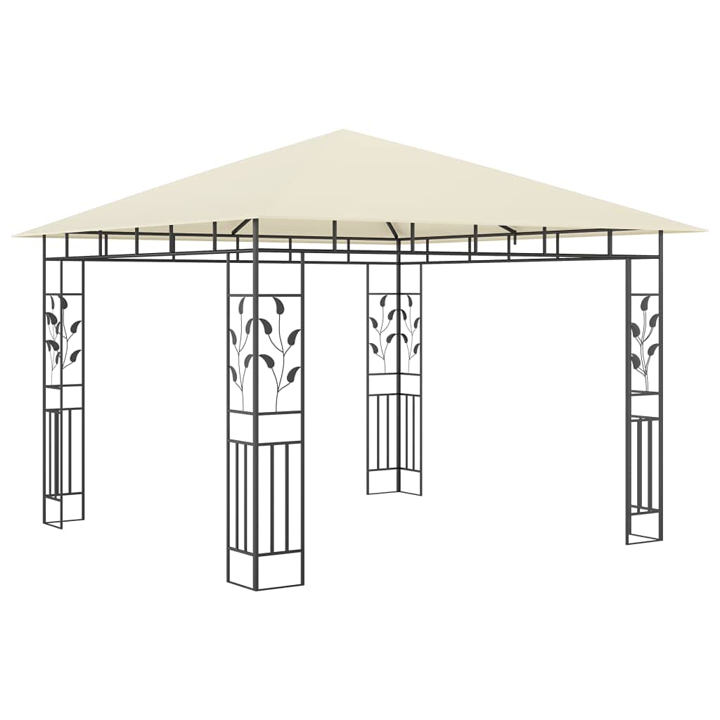 Gazebo con Zanzariera 3x3x2,73 m Crema 180 g/m²,Gazebo,Impermeabile,Anti UV,Gazebo da Giardino,Gazebo Esterno