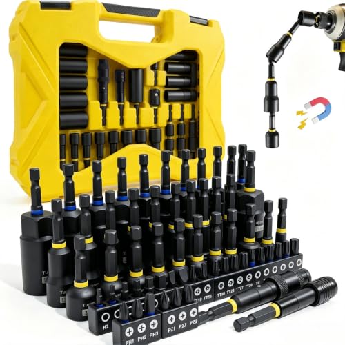 61-Piece Magnetic Nut Driver Set for Impact Drills, Pro Metric/SAE Kit