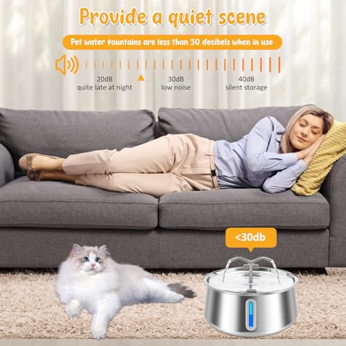 Fuente automática de agua para gatos acero inoxidable 4L miniatura 5