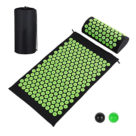 Juego de Esterilla Acupresion, Alfombra Acupresion con Cojin, 2 Bolas de Masaje Shiatsu, Bolsa de Transporte, Acupressure Mat para Una Relajación y Masaje