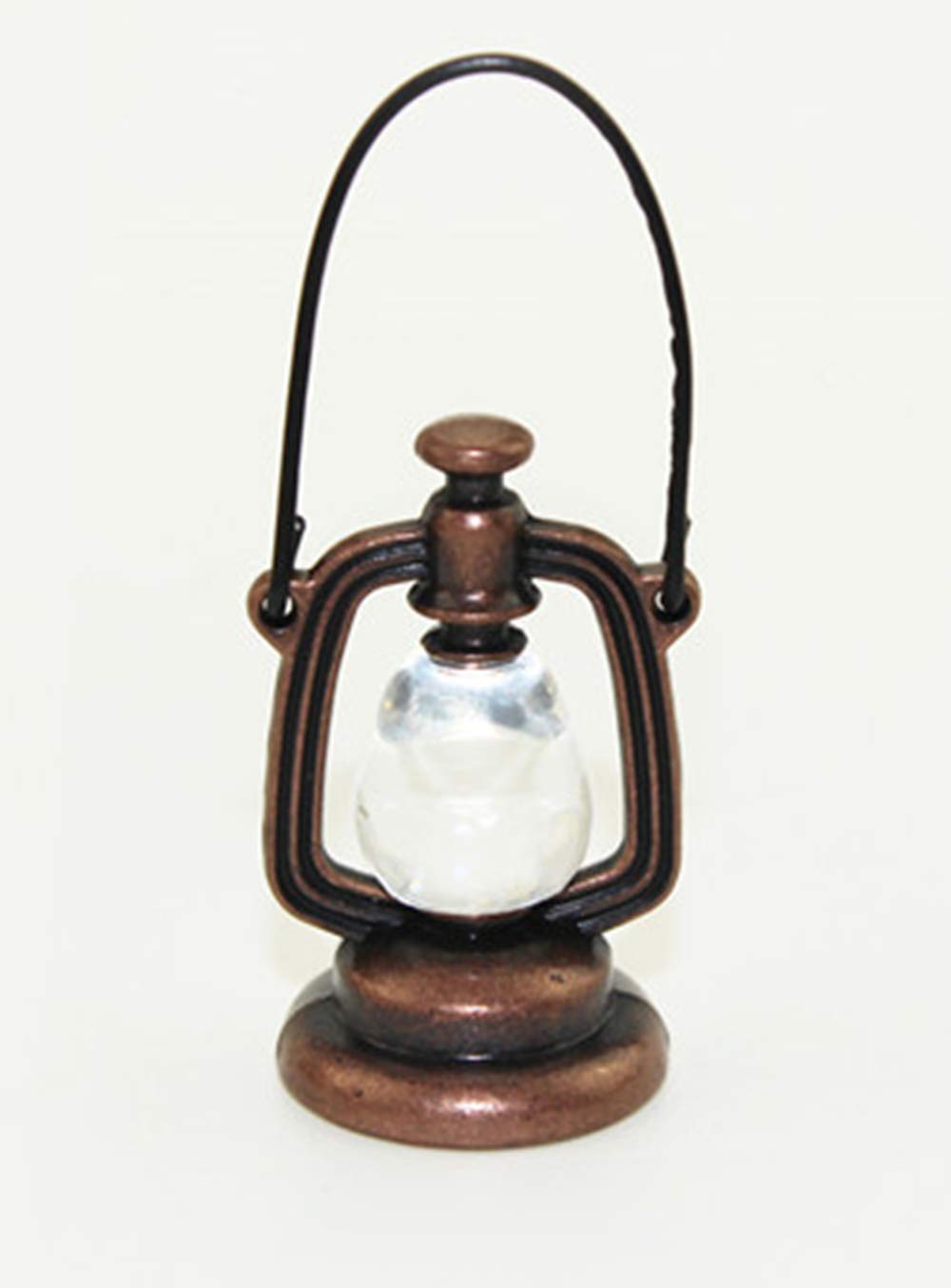 SXFSE Dollhouse Decoration Accessories, 1:12 Dollhouse Miniature Scene Model Hurricane Lantern Play Toy (Red Copper, 23 x 43 mm)