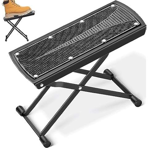 CAHAYA Adjustable Guitar Footstool with Anti-Slip Cover