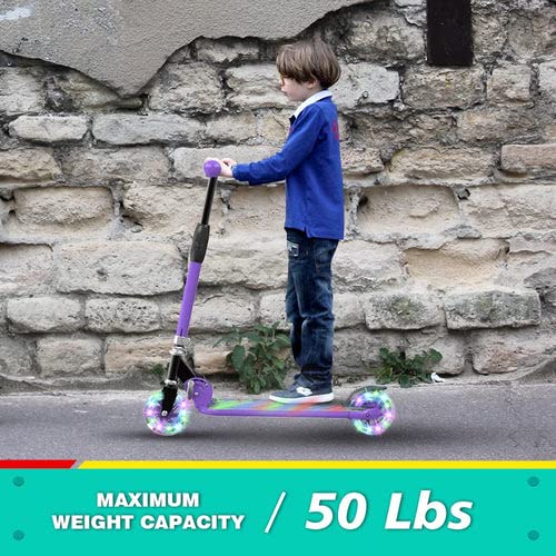 Hoverstar Kick Scooter For Kids, Led Light Up Wheels And Pedal, 3 Adjustable Height(27, 29, 31Inch) Suitable For Children Of More Ages #TOP2
