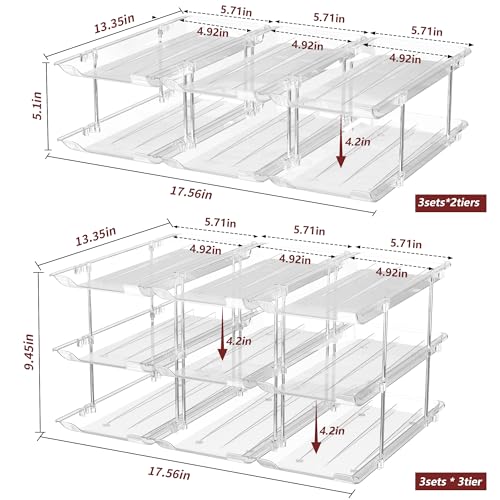 Attelite Can Organizer for Pantry, 3 Sets 3 Tiers Can Storage Organizer Pantry,Soda Can Organizer for Fridge 36 Cans Rac - Additional View