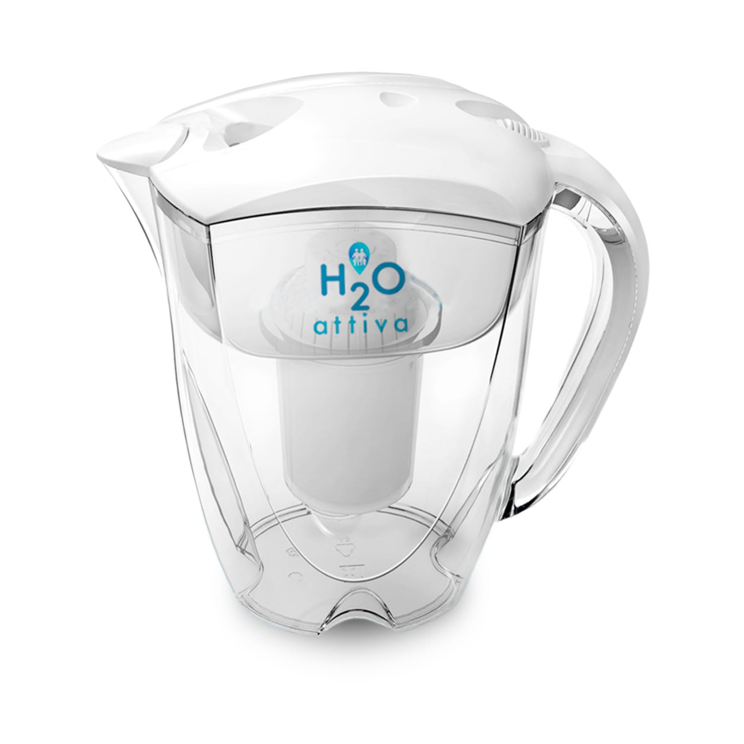 H2O Attiva | Caraffa Filtrante - Acqua Idrogenata, Alcalina, Ionizzata Purificata Naturalmente pH Elevato | 1 Filtro Lunga Durata Sistema Filtraggio Multistadio | Tritan BPA Free - 3,5 Litri Capacità