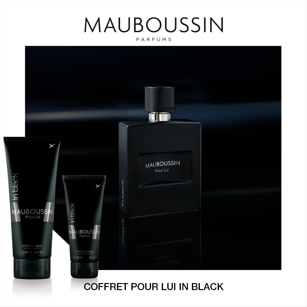 Mauboussin - Coffret Pour Lui In Black : Eau de Parfum 100ml, Gel Douche 200ml & Gel Douche 90ml