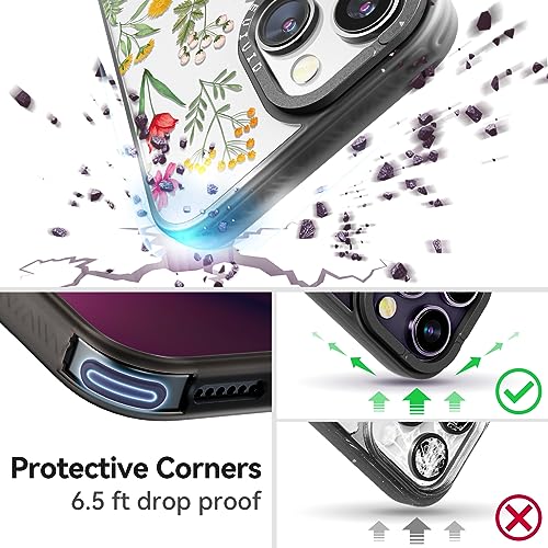 Coque iPhone 15 anti-chute avec cordon motif fleur noire esthétique - 2