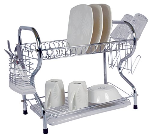 Better Chef DR-224, 22-Inch, Chrome Plated, R-Shaped, Rust-Resistant, 2-Tier Dishrack