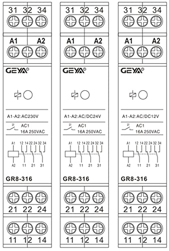 Relais intermediate relay GR8-316 switch auxiliary inverseur 16A 3SPDT
