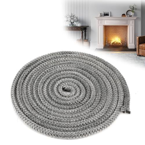 Joint Insert Cheminée Corde, 4m*10mm Joint Poele a Bois en Fibre de Verre, Corde de Joint Cheminée...