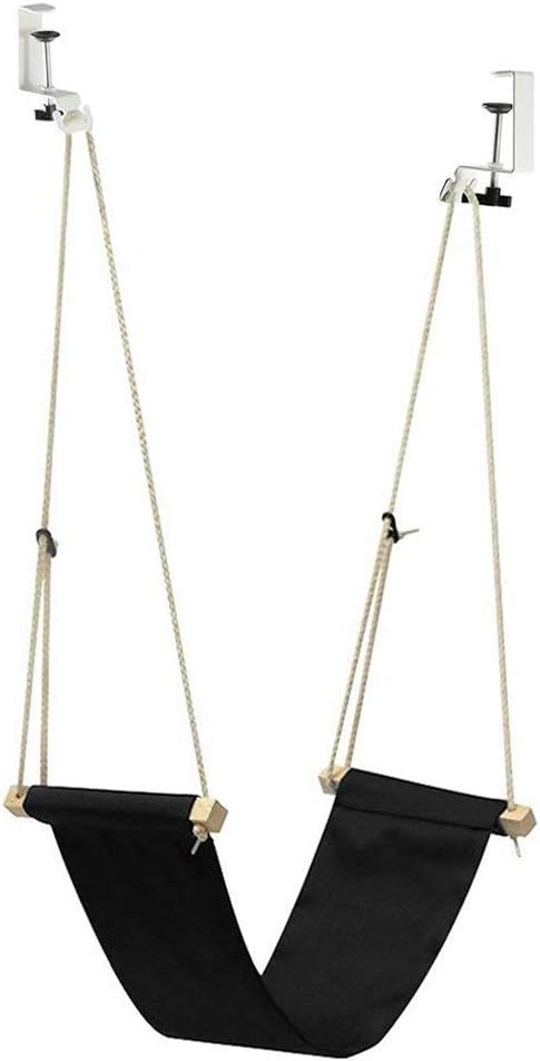 Togather Foot Rest Hammock with Headphone Holder, Portable Ergonomic Footrest with Upgraded Screw in Rubber Clamps Flight Carry-on Travel Accessories Office Relaxing Tool