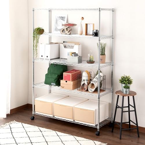 Amazon｜棚 ルミナス互換 メタルルミナスラック 幅120 5段 スチール