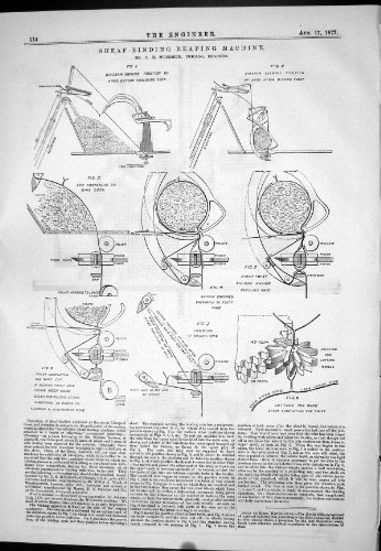 original old antique victorian print MACHINE DE RÉCOLTE D'ATTACHE DE GERBE MACHINANT LE MAÏS DE MACHINES DE 1877 M'CORMACK original old antique victorian print MACHINE DE RÉCOLTE D'ATTACHE DE GERBE MACHINANT LE MAÏS DE MACHINES DE 1877 M'CORMACK