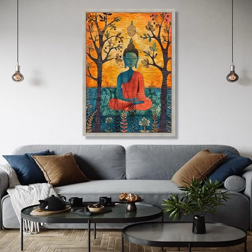 Tableau Bouddha en méditation 50x75 pour salon zen - 4