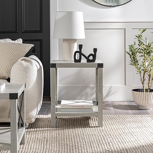 Snapklik.com : Walker Edison Sedalia Modern Farmhouse Metal X Side Table