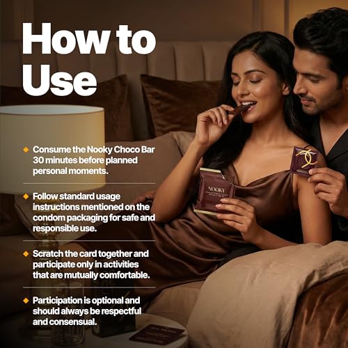 Image of Nooky Connect Romance Booster Kit - Condoms | Mood-Lifting Chocolates & Fun Scratch Cards for Couples | Chocolate For Uplifting Mood | Best Gift Set For Men & Women | Vegan & Gluten-free (Pack of 2) | 200g